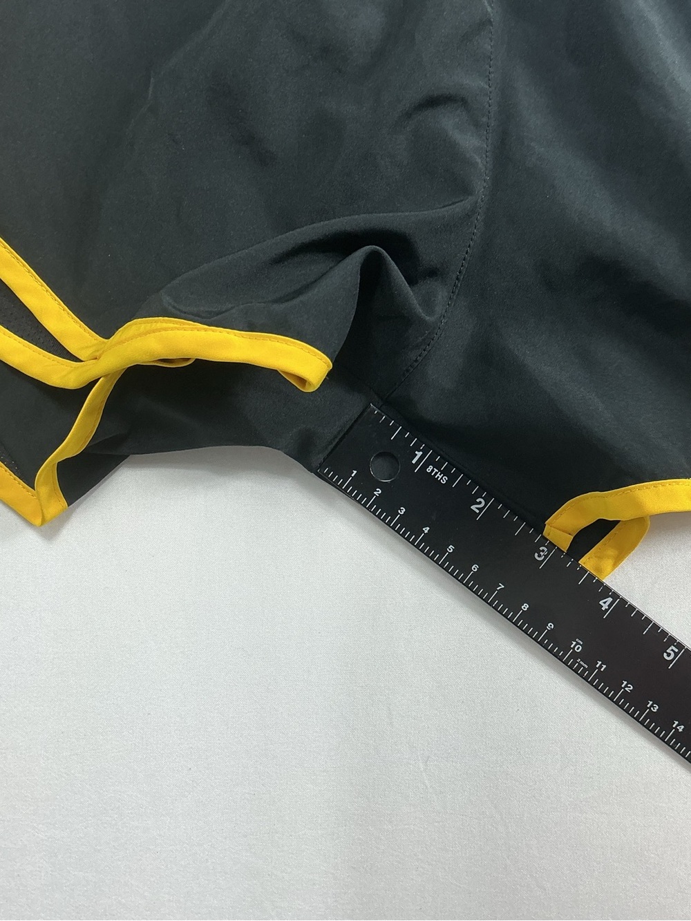 Nike Black Athletic Shorts with Yellow Trim - Picture 5 of 5